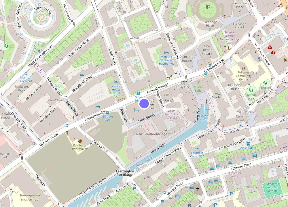 Map: Moxy Edinburgh